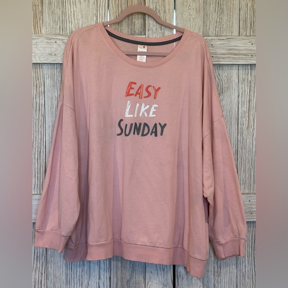 Secret Treasures Pink Graphic Sweatshirt Sz 3X